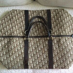Christian Dior AUTH Trotter Monogram Duffle Boston Lingot 65  Bag 62d418s